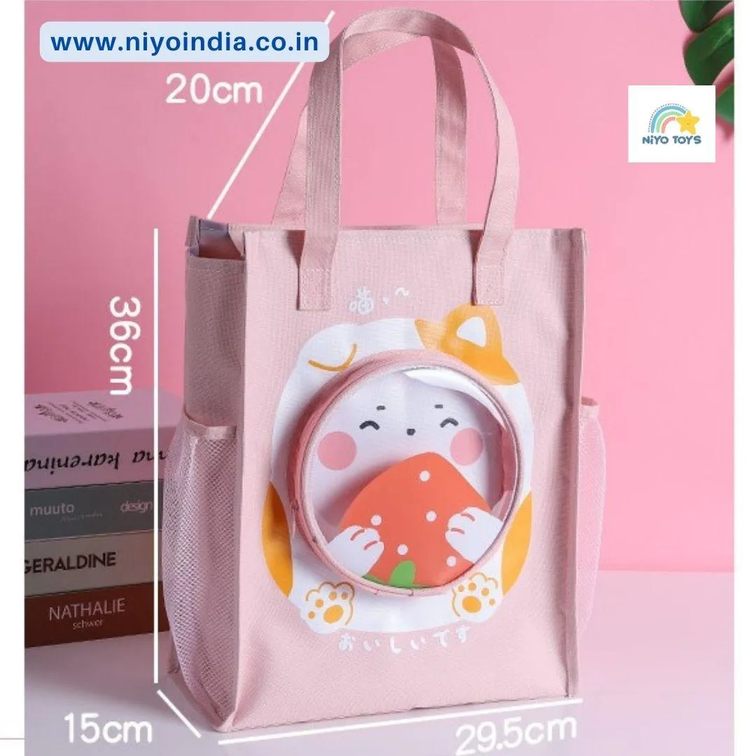 NIYO TOYS Kids Tote Handbag with Pocket - Cute & Durable