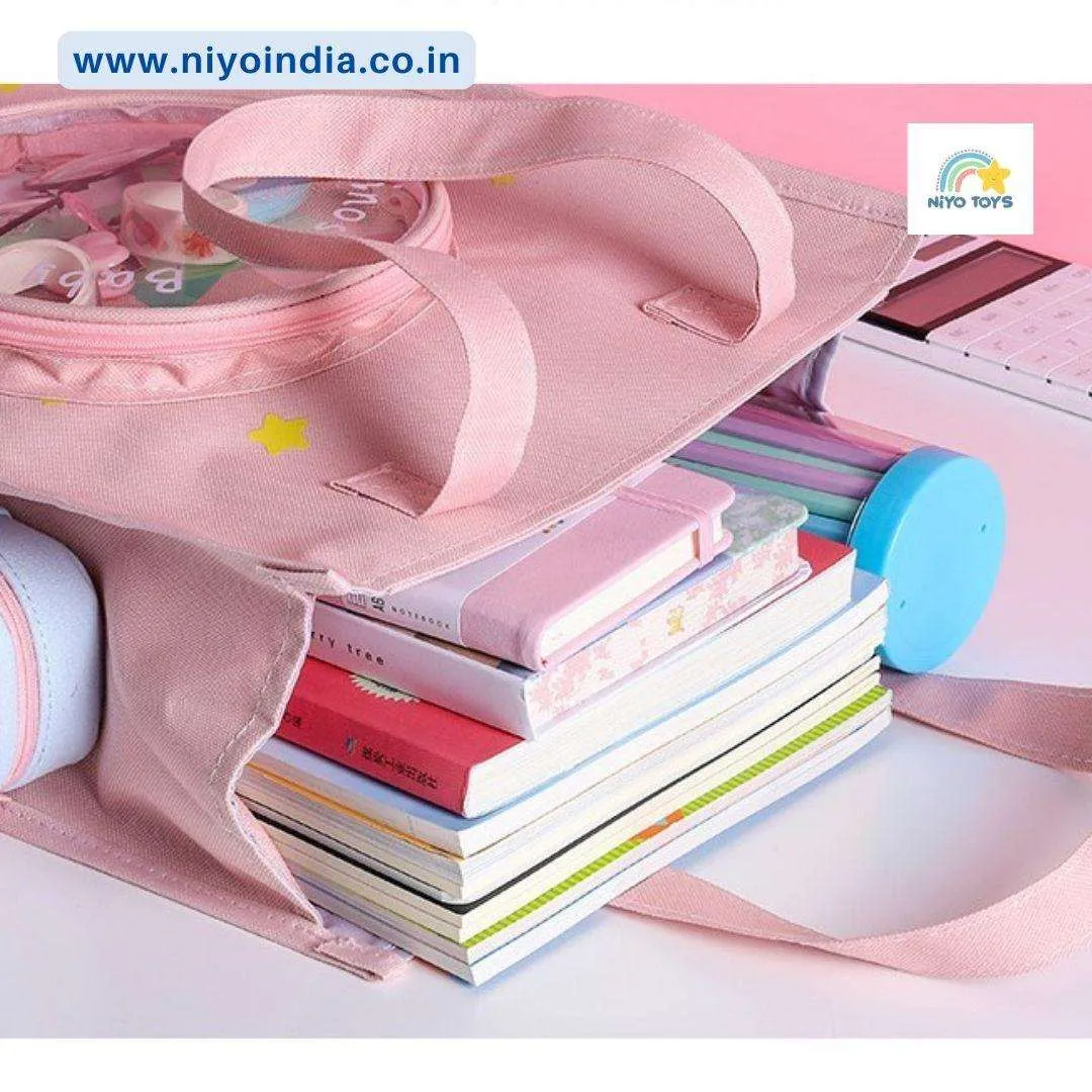 NIYO TOYS Kids Tote Handbag with Pocket - Cute & Durable