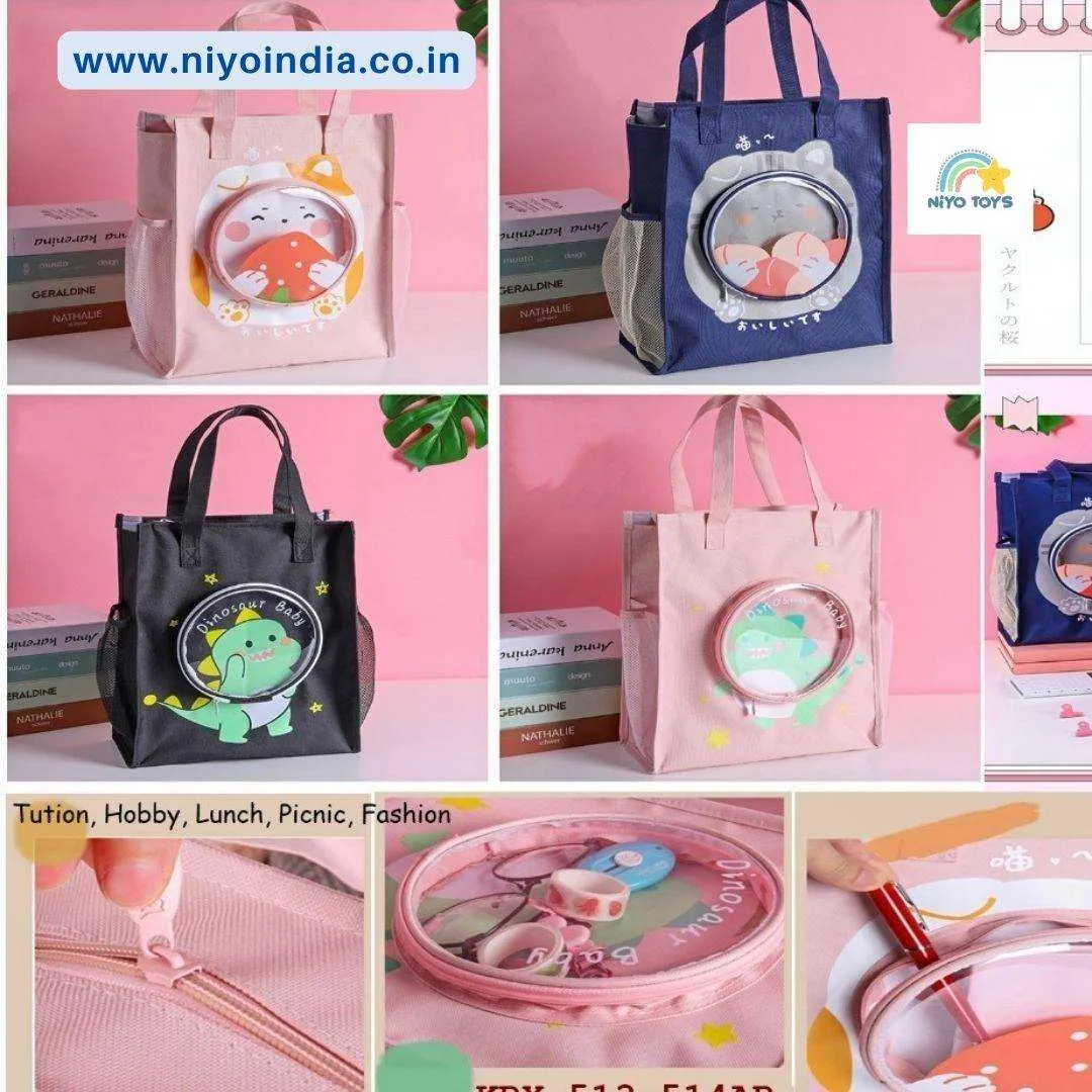 NIYO TOYS Kids Tote Handbag with Pocket - Cute & Durable