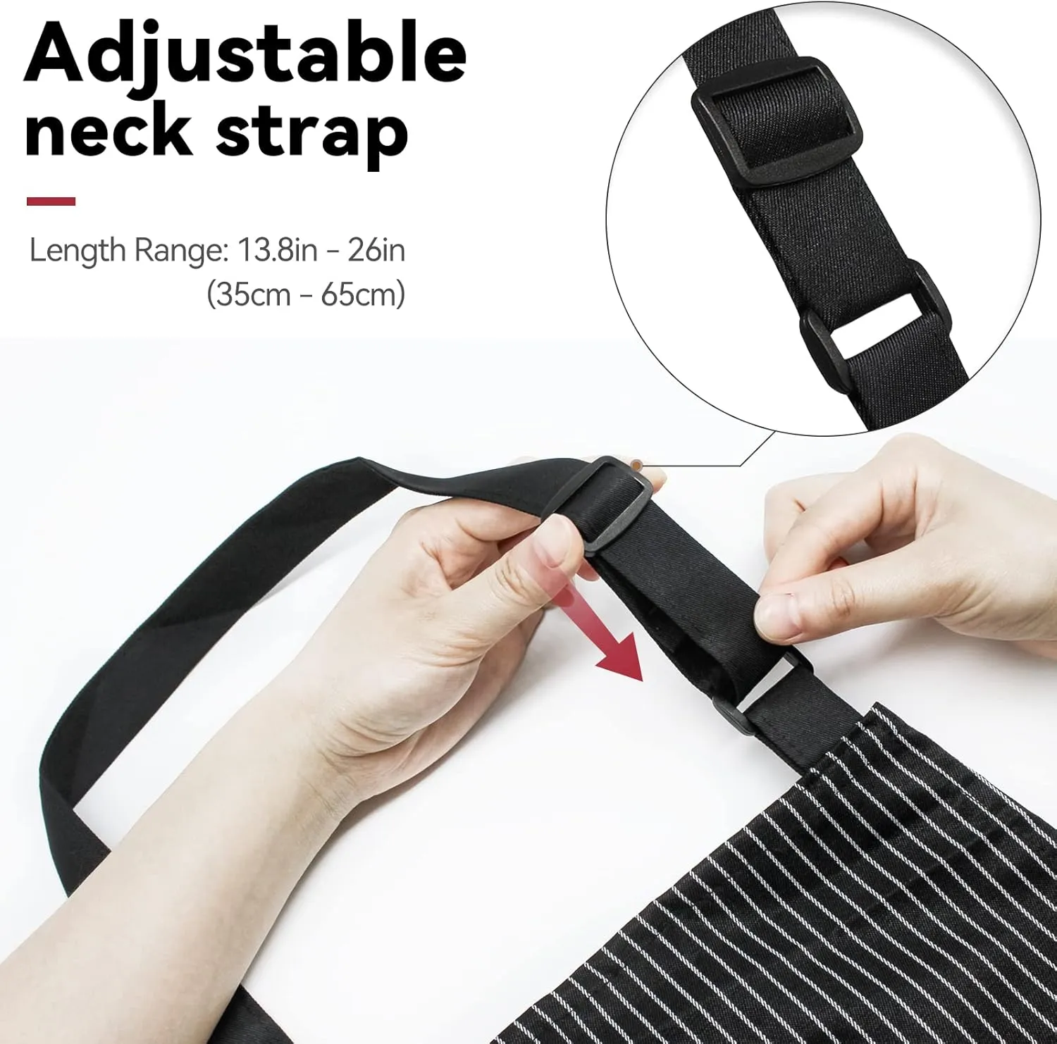 NLUS 2 Pack Kitchen Cooking Aprons, Adjustable Bib Soft Chef Apron with 2 Pockets for Men Women (Brown/Dark Black Strips)