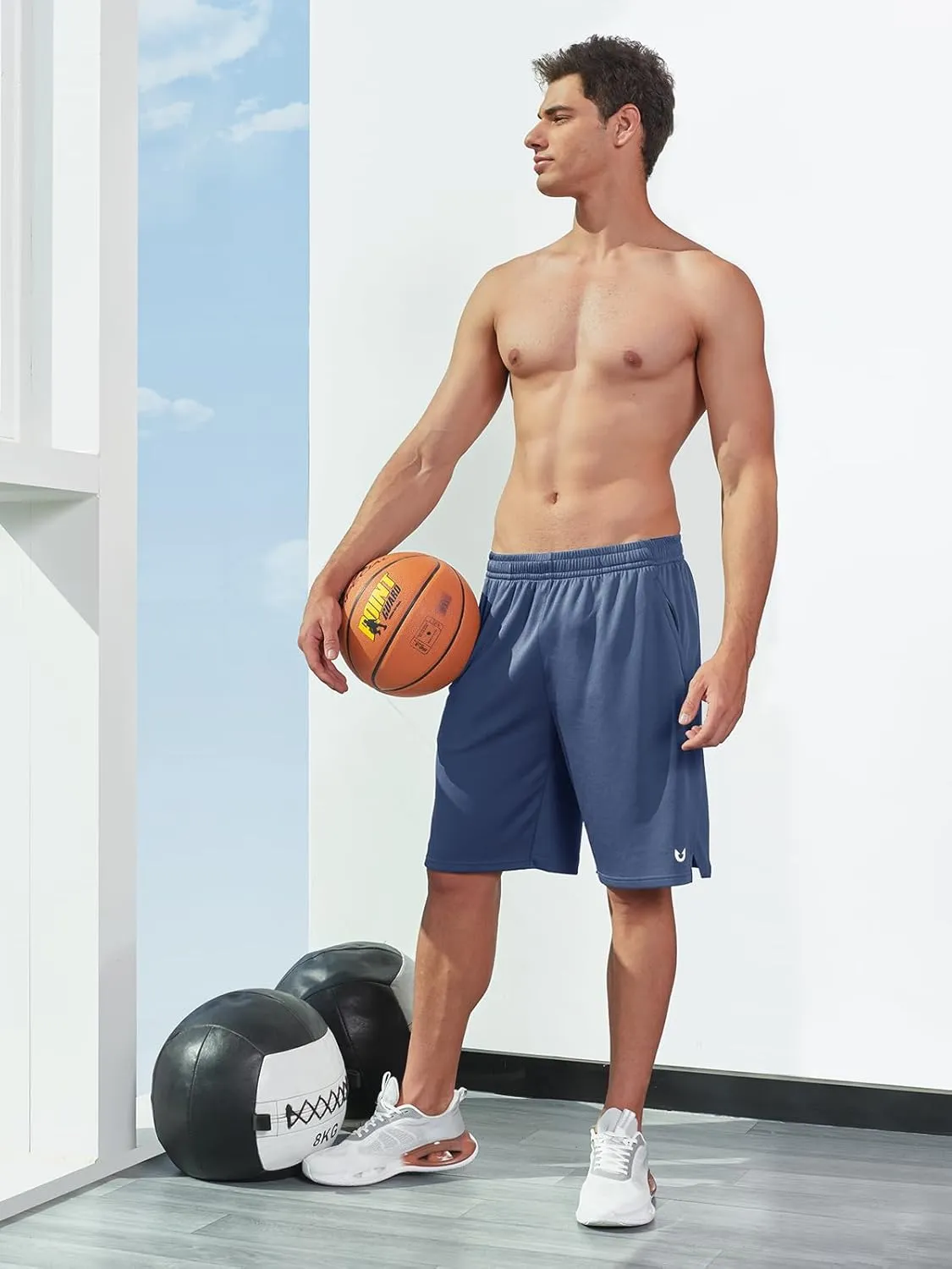 NORTHYARD Men's 10" Athletic Basketball Shorts with Zipper Pockets Quick Dry Lightweight Running Workout Gym Tennis Shorts