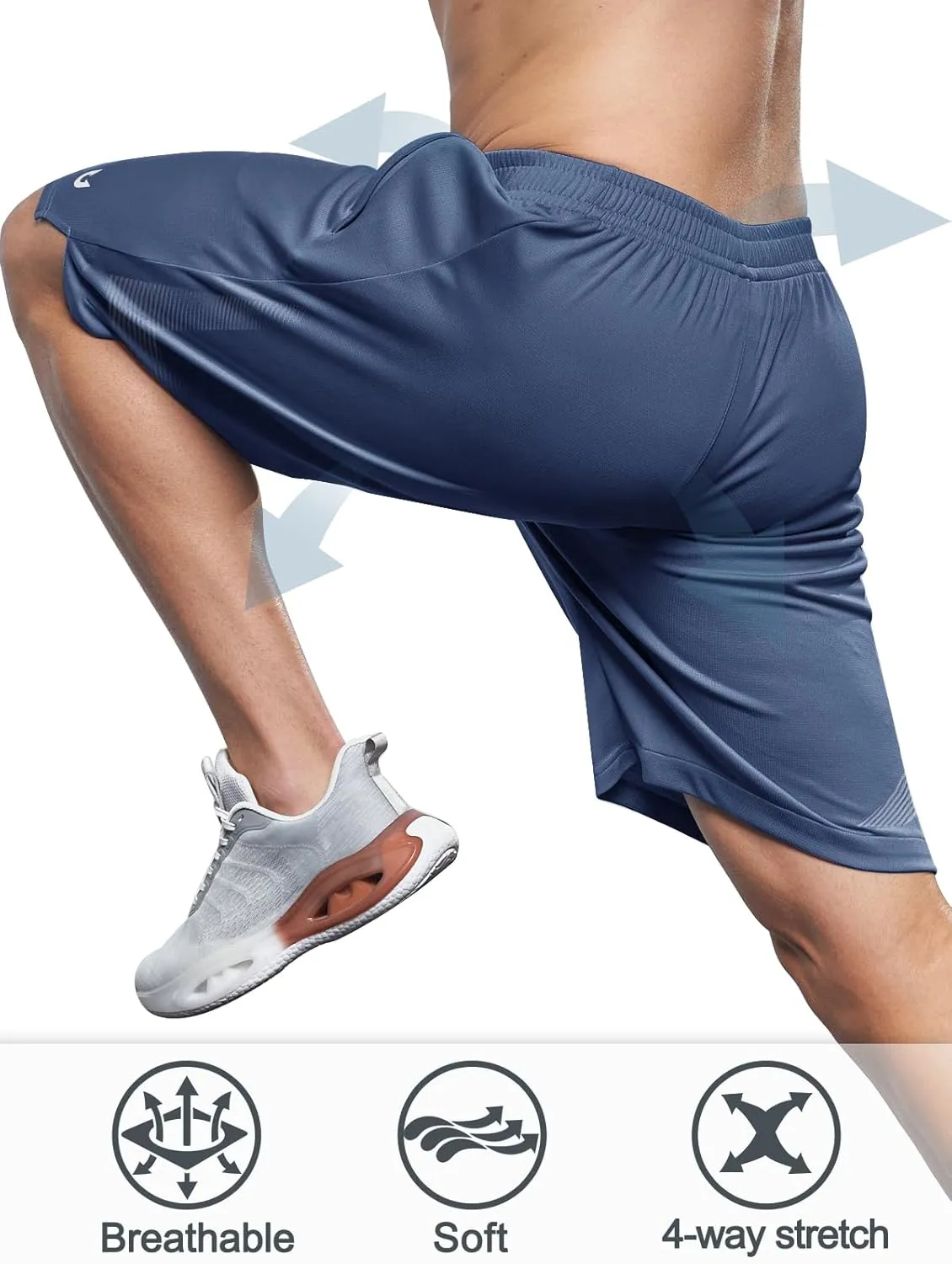 NORTHYARD Men's 10" Athletic Basketball Shorts with Zipper Pockets Quick Dry Lightweight Running Workout Gym Tennis Shorts