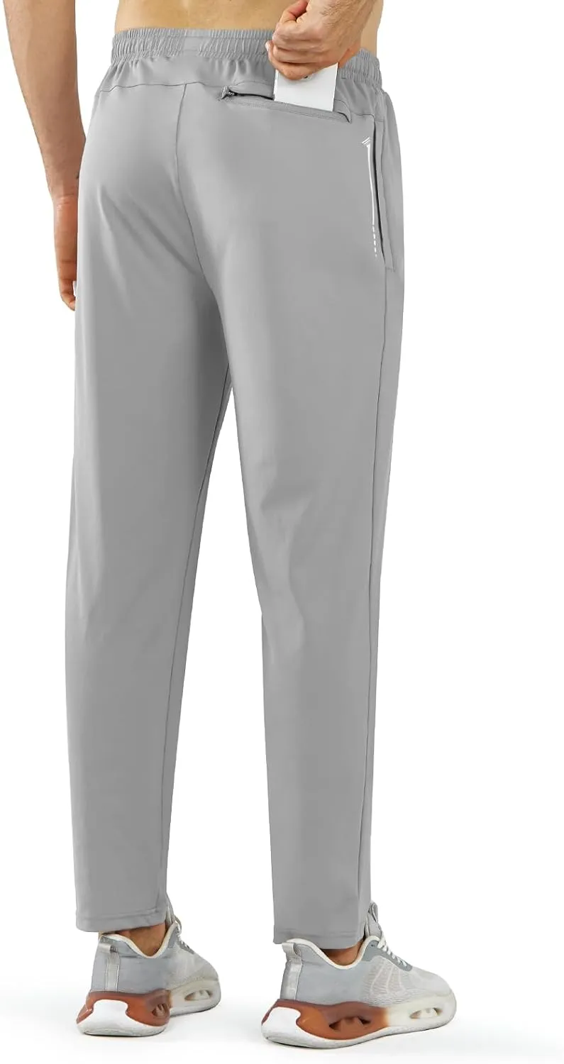 NORTHYARD Men’s Athletic Track Pants Sweatpants with Zipper Pockets Workout Gym Jogger Pants Open Bottom
