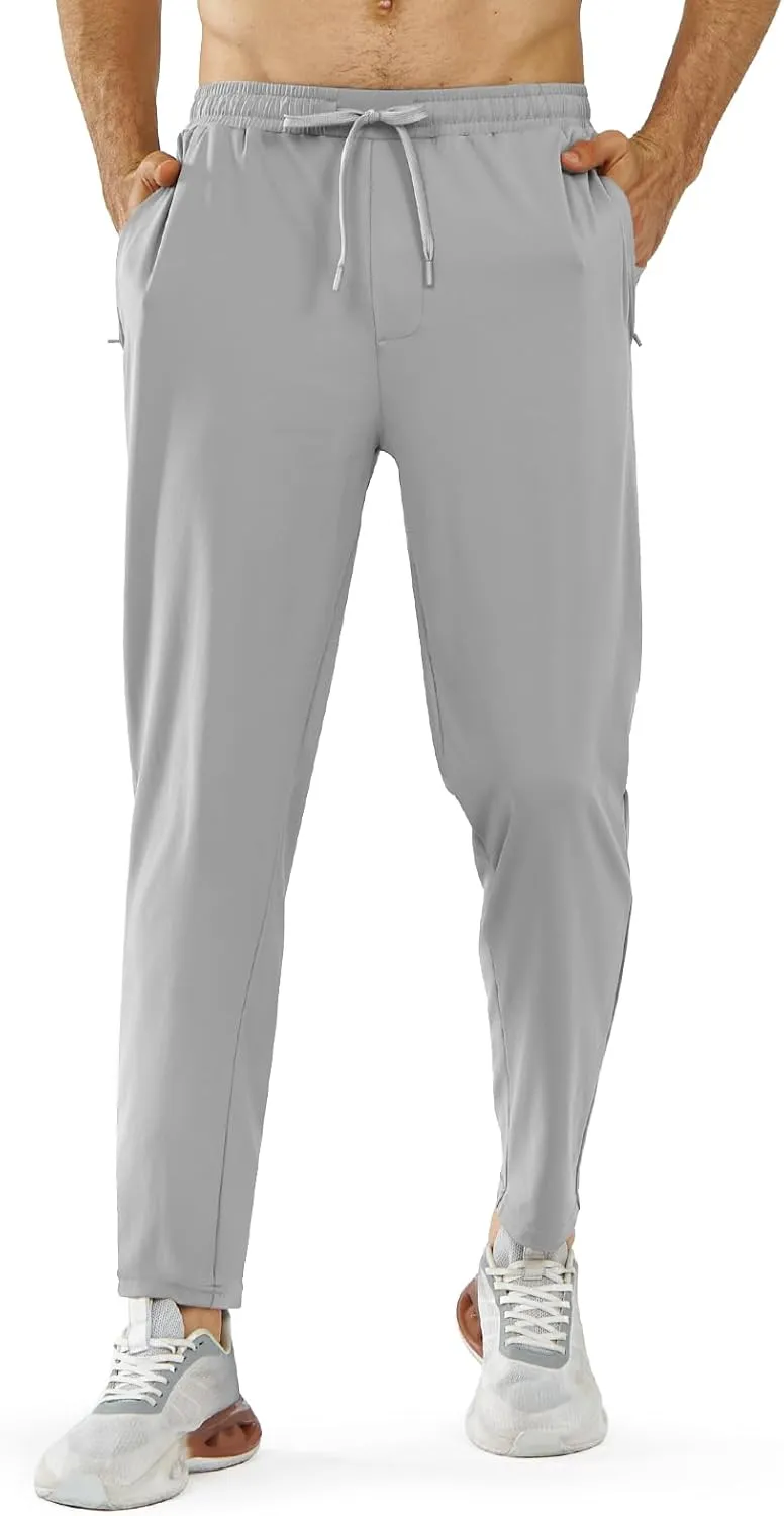 NORTHYARD Men’s Athletic Track Pants Sweatpants with Zipper Pockets Workout Gym Jogger Pants Open Bottom