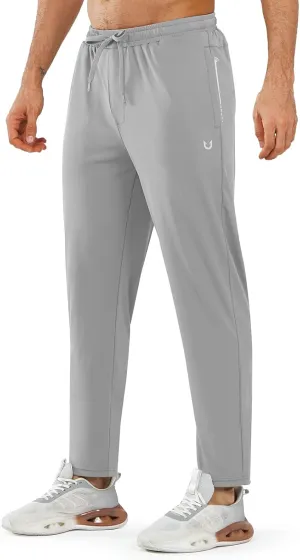 NORTHYARD Men’s Athletic Track Pants Sweatpants with Zipper Pockets Workout Gym Jogger Pants Open Bottom