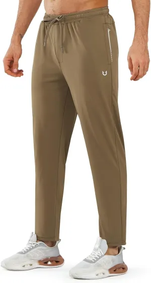 NORTHYARD Men’s Athletic Track Pants Sweatpants with Zipper Pockets Workout Gym Jogger Pants Open Bottom