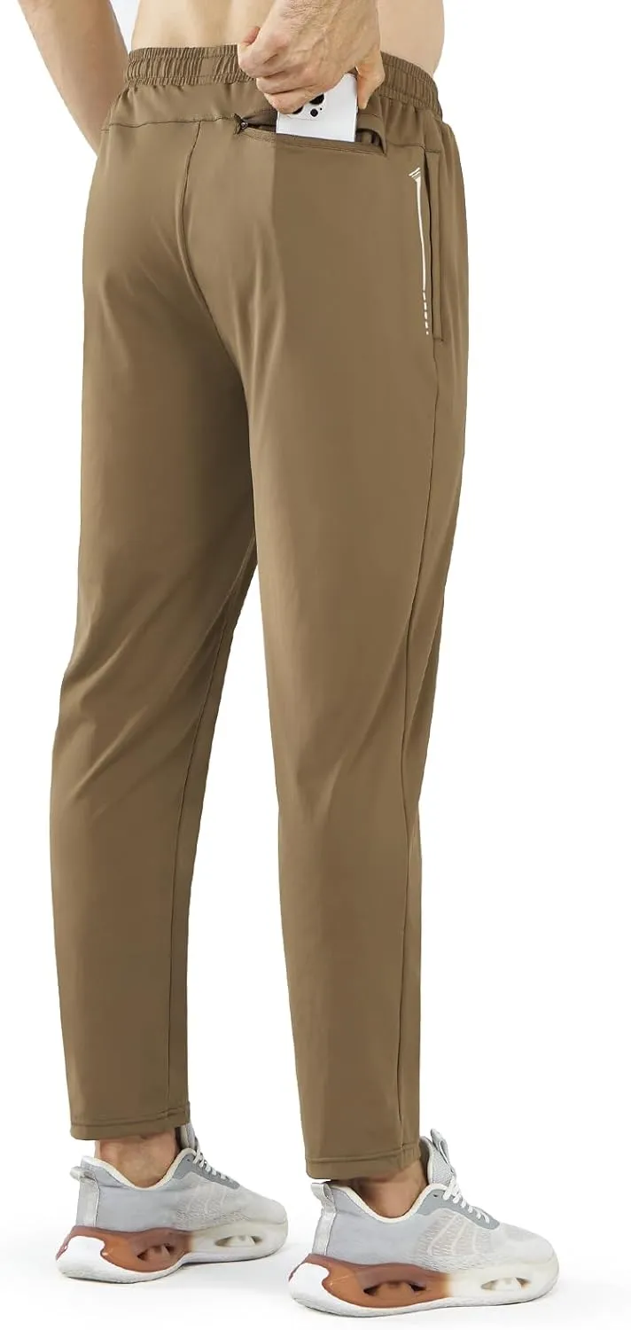 NORTHYARD Men’s Athletic Track Pants Sweatpants with Zipper Pockets Workout Gym Jogger Pants Open Bottom