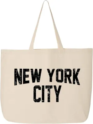 NYC Tote Jumbo Shoulder Bag Distressed Design