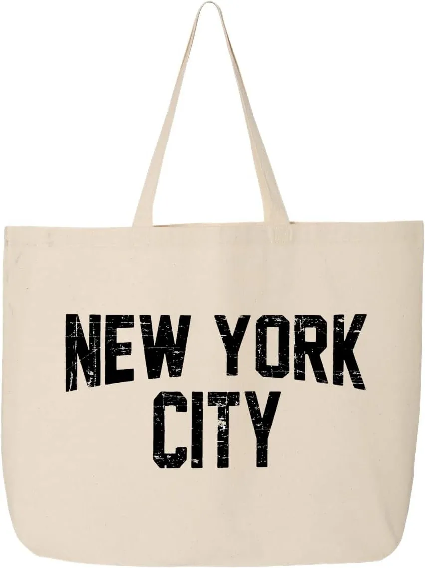 NYC Tote Jumbo Shoulder Bag Distressed Design