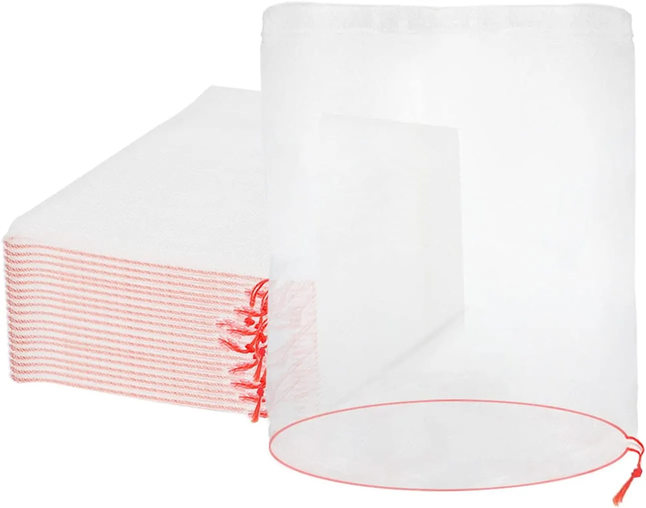 Nylon Fruit Bags with Drawstring, 25pcs 8x12 in Fruit Net Bag Against Insects and Birds, Reusable for Protecting Your Plant Flower Vegetable
