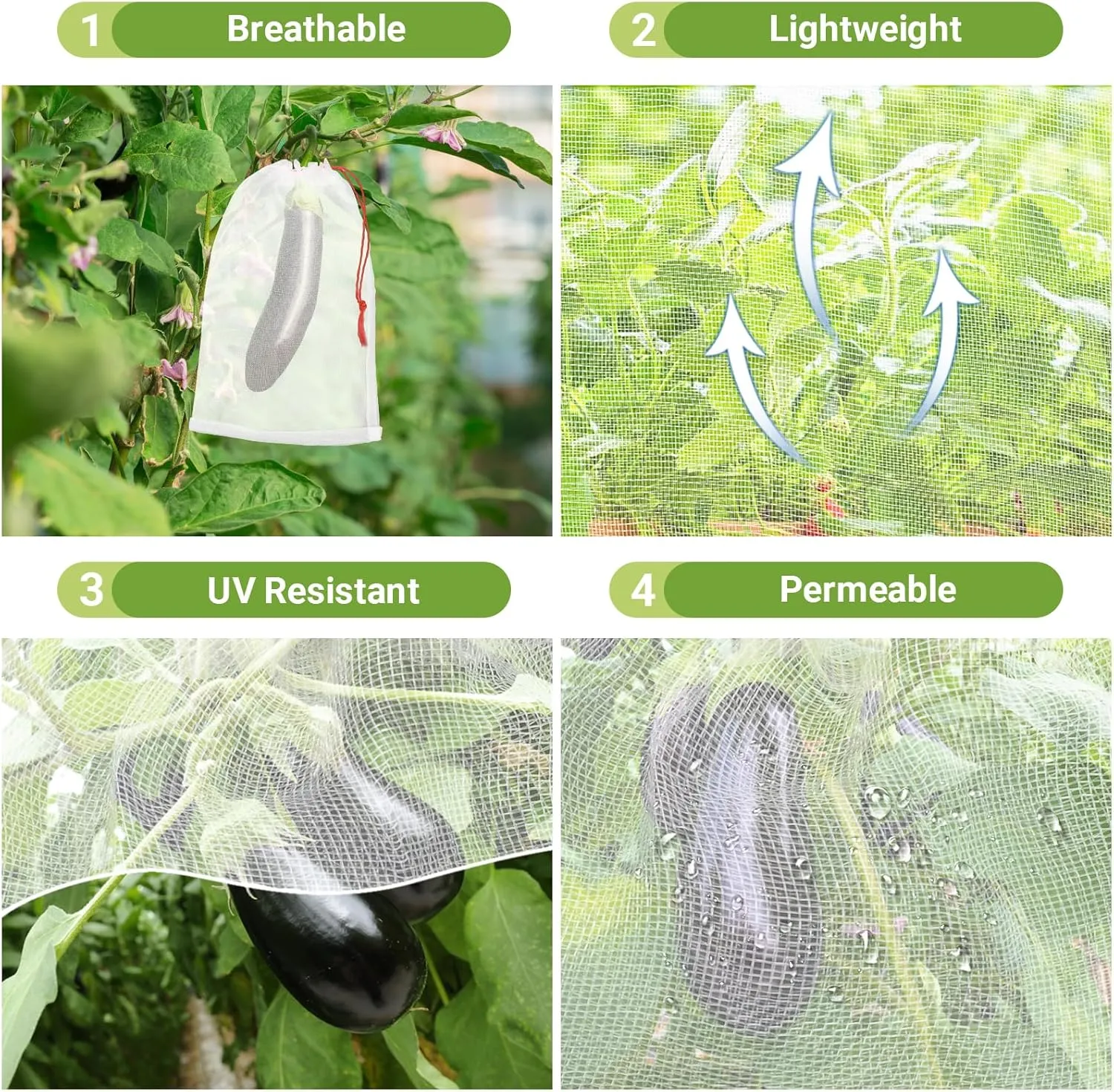 Nylon Fruit Bags with Drawstring, 25pcs 8x12 in Fruit Net Bag Against Insects and Birds, Reusable for Protecting Your Plant Flower Vegetable