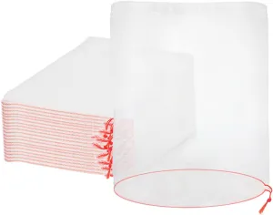 Nylon Fruit Bags with Drawstring, 25pcs 8x12 in Fruit Net Bag Against Insects and Birds, Reusable for Protecting Your Plant Flower Vegetable