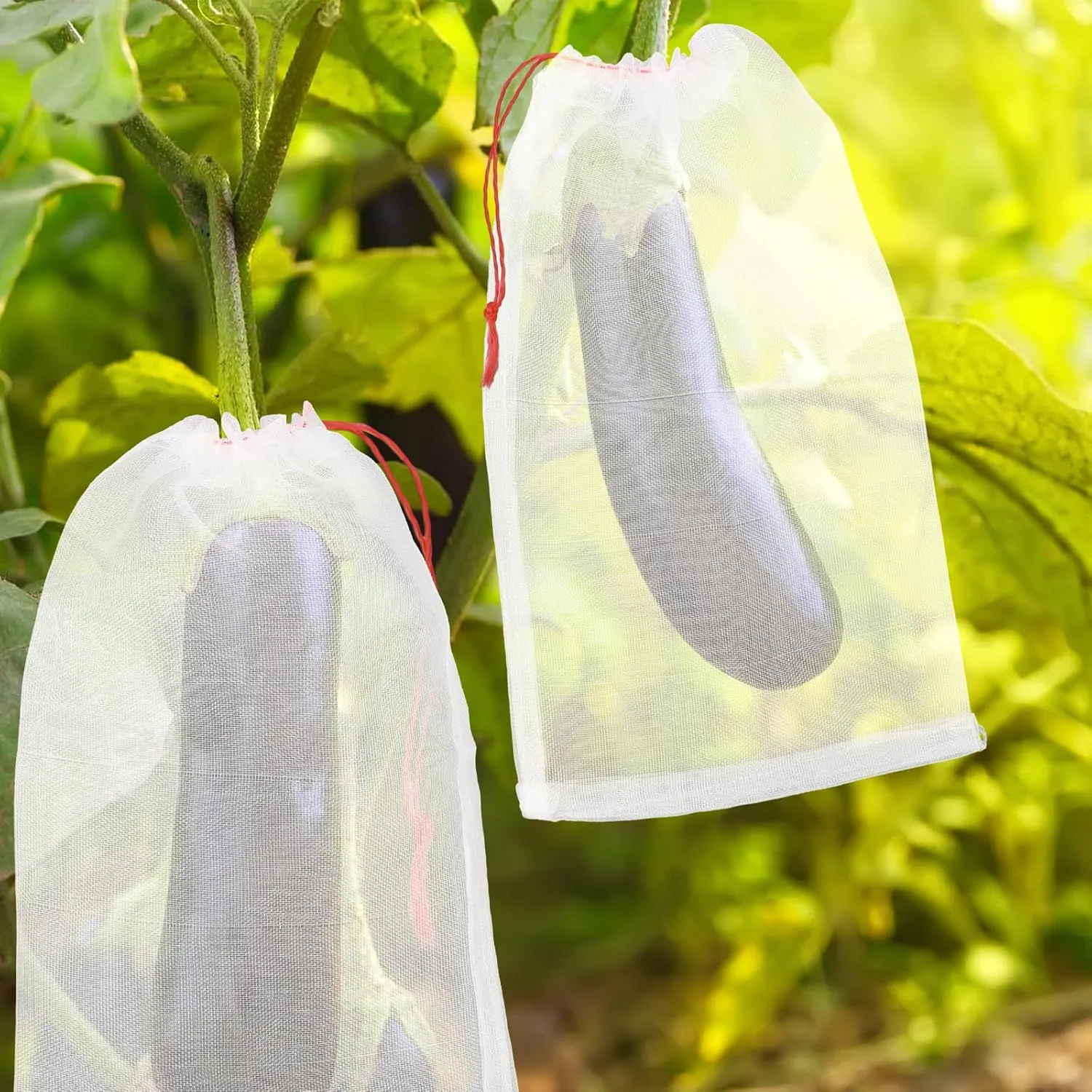 Nylon Fruit Bags with Drawstring, 25pcs 8x12 in Fruit Net Bag Against Insects and Birds, Reusable for Protecting Your Plant Flower Vegetable