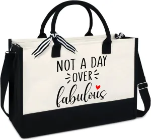 OASSIE Appreciation Gifts for Women - Canvas Tote Bag 13oz with Zipper - Mothers Day Birthday Thank You Gifts for Women Mom