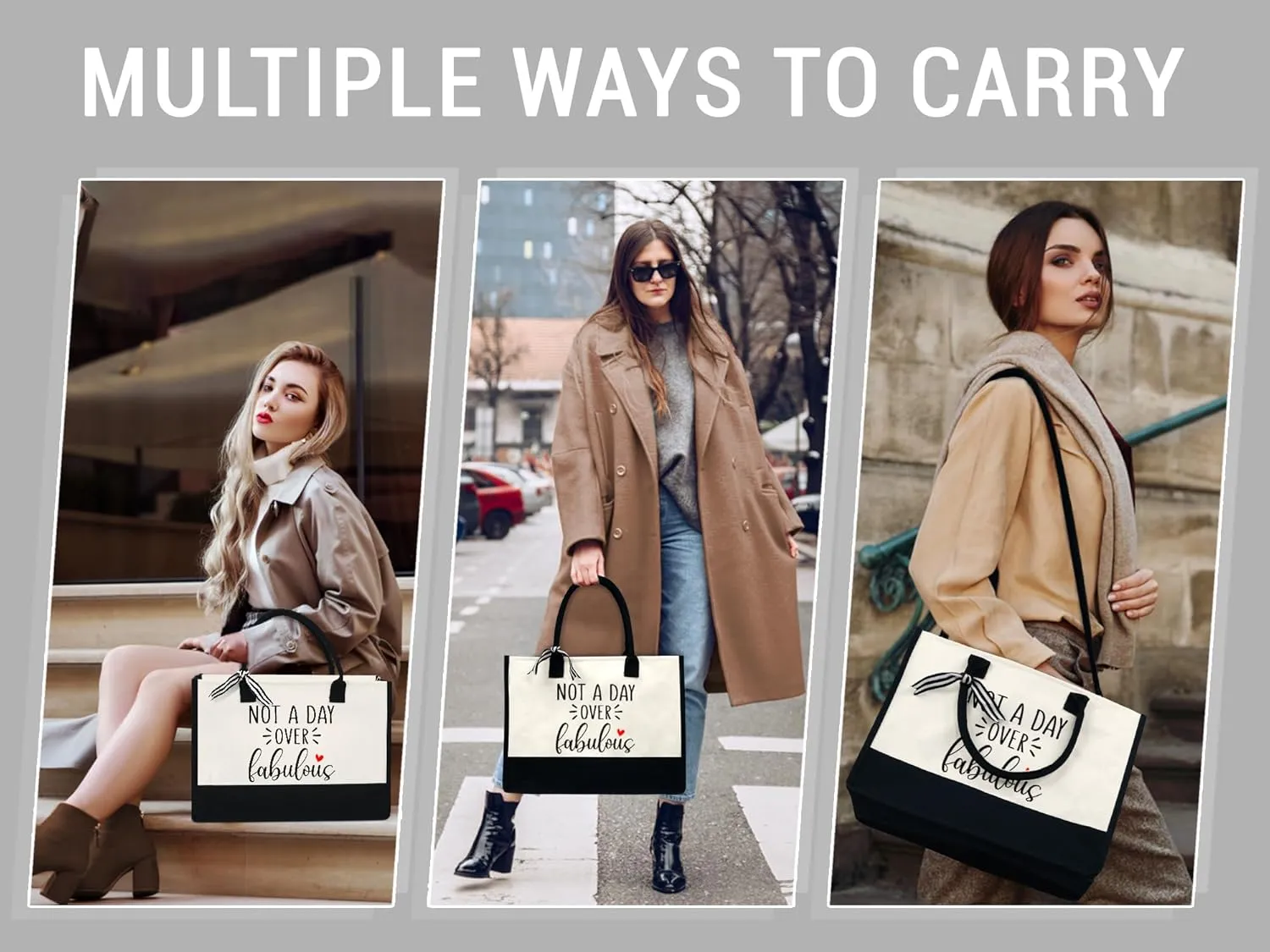 OASSIE Appreciation Gifts for Women - Canvas Tote Bag 13oz with Zipper - Mothers Day Birthday Thank You Gifts for Women Mom