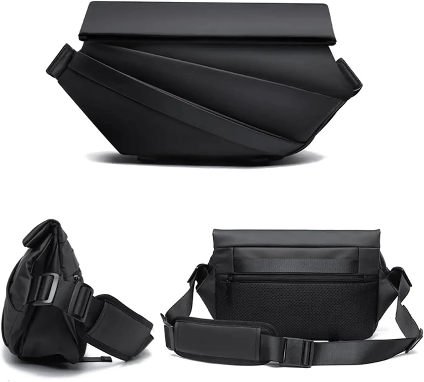 Obsidian Sling Bag, Ria Obsidian Sling Bag, Crossbody Bag Men, Waterproof Sling Bag for Men, Men Crossbody Bags (Black White)