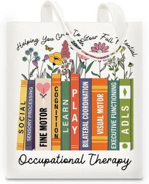 Occupational Therapy Gifts for Women Tote Bag OT Occupational Therapist Helping You Grow Your Own Way Aesthetic Canvas Tote Bag for Travel Shopping Work Daily Use