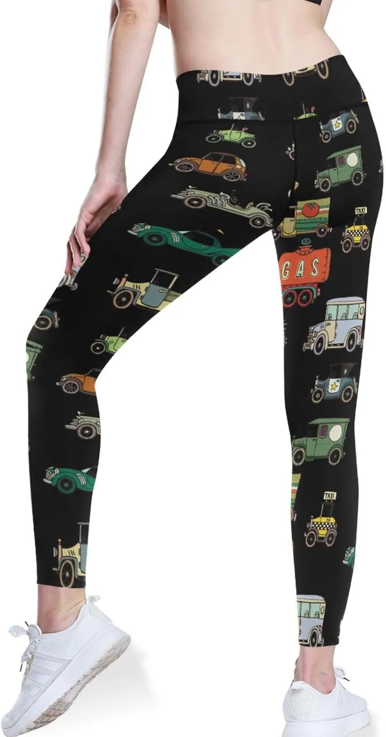 Ocean Sharks High Waisted Leggings for Women - Full Length Capri Buttery Soft Yoga Pants for Workout Athletic