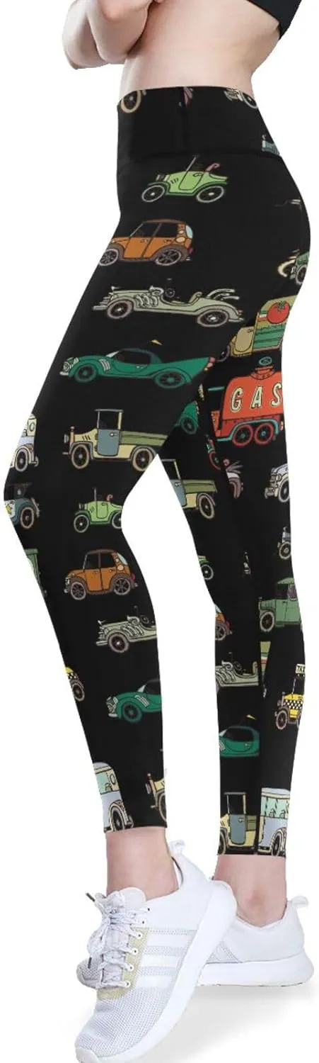Ocean Sharks High Waisted Leggings for Women - Full Length Capri Buttery Soft Yoga Pants for Workout Athletic