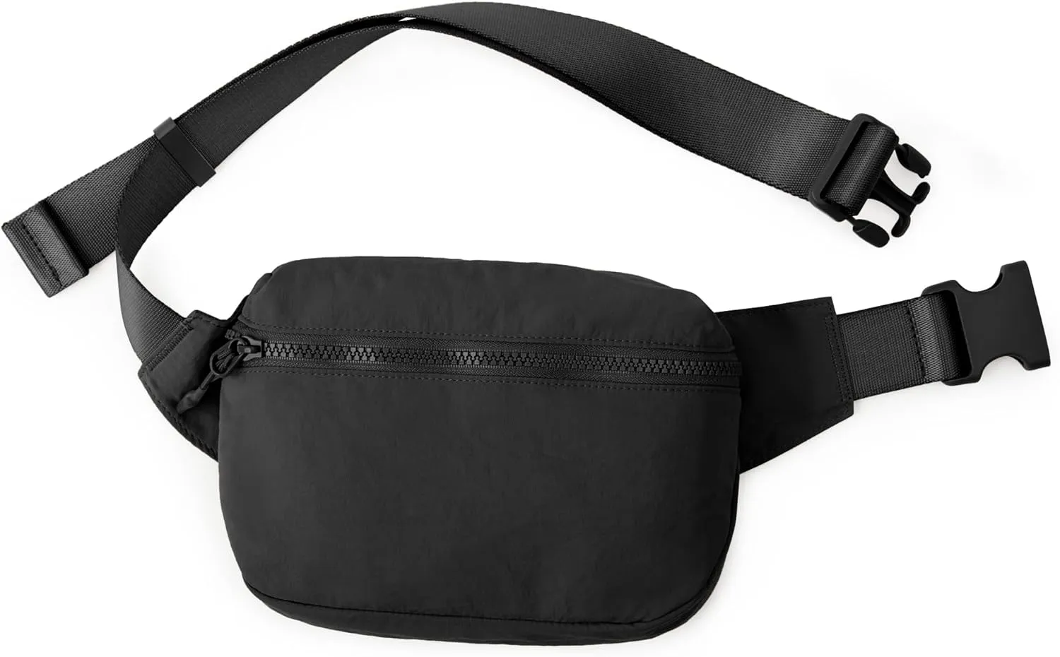 ODODOS 2L Belt Bag for Women Men, Crossbody Fanny Packs with Adjustable Strap Waist Pouch for Workout Hiking Running Travel, Black