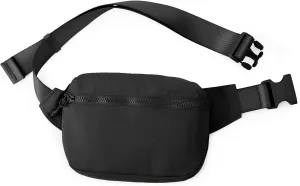 ODODOS 2L Belt Bag for Women Men, Crossbody Fanny Packs with Adjustable Strap Waist Pouch for Workout Hiking Running Travel, Black