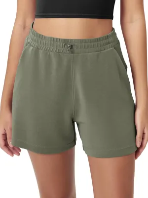 ODODOS Modal Soft Relaxed Shorts for Women Adjustable Shockcord High Waist Casual Shorts with Pockets