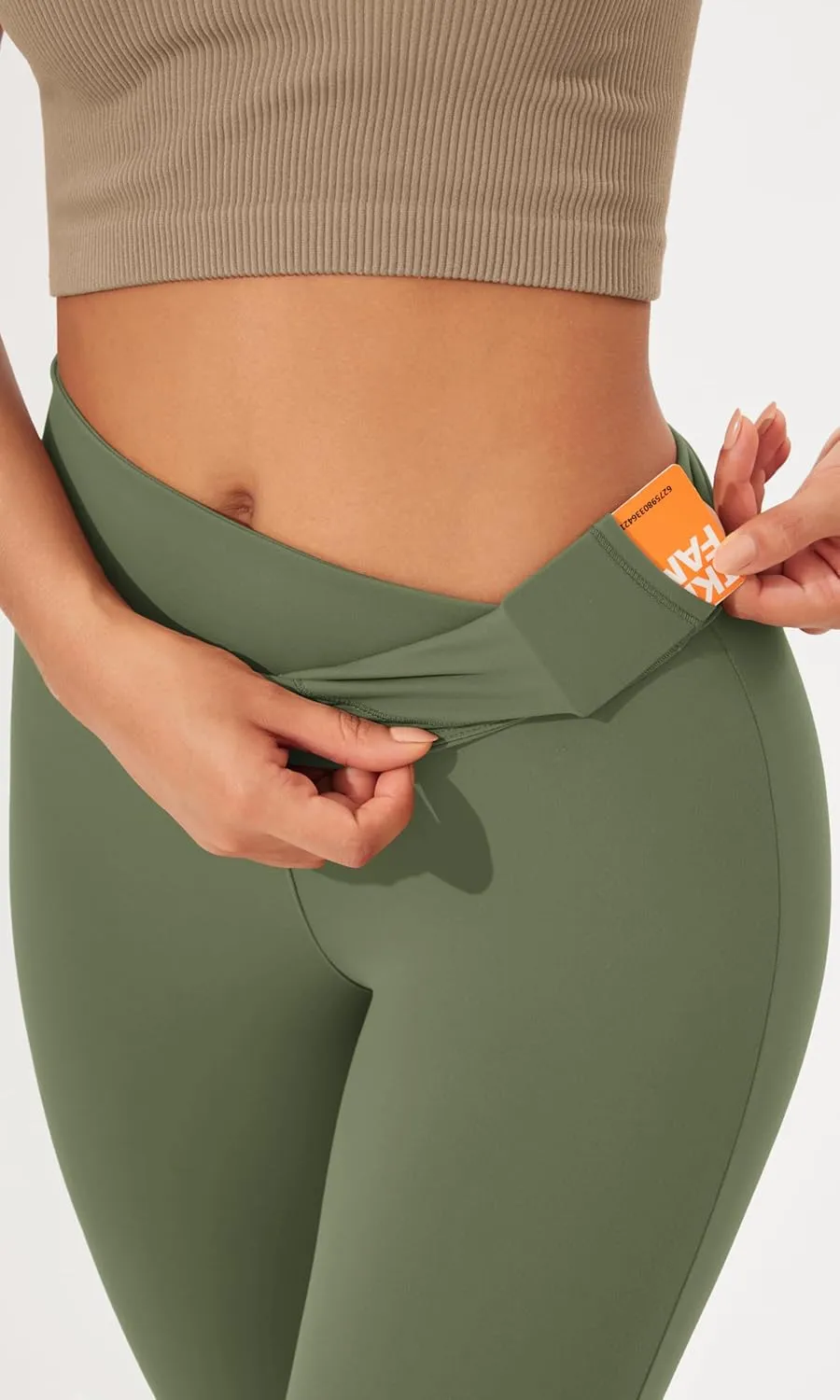 ODODOS Women's Cross Waist Bootcut Yoga Pants with Inner Pocket, Non See Through Bootleg Gym Workout Pants