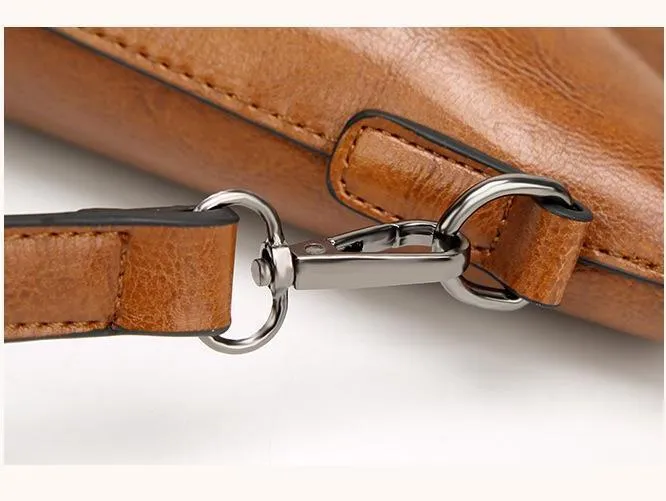 Oil Wax Leather Retro Vintage Style Crossbody Bag For Woman