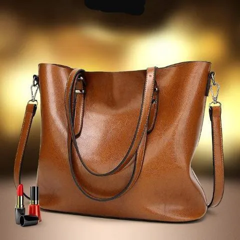 Oil Wax Leather Retro Vintage Style Crossbody Bag For Woman