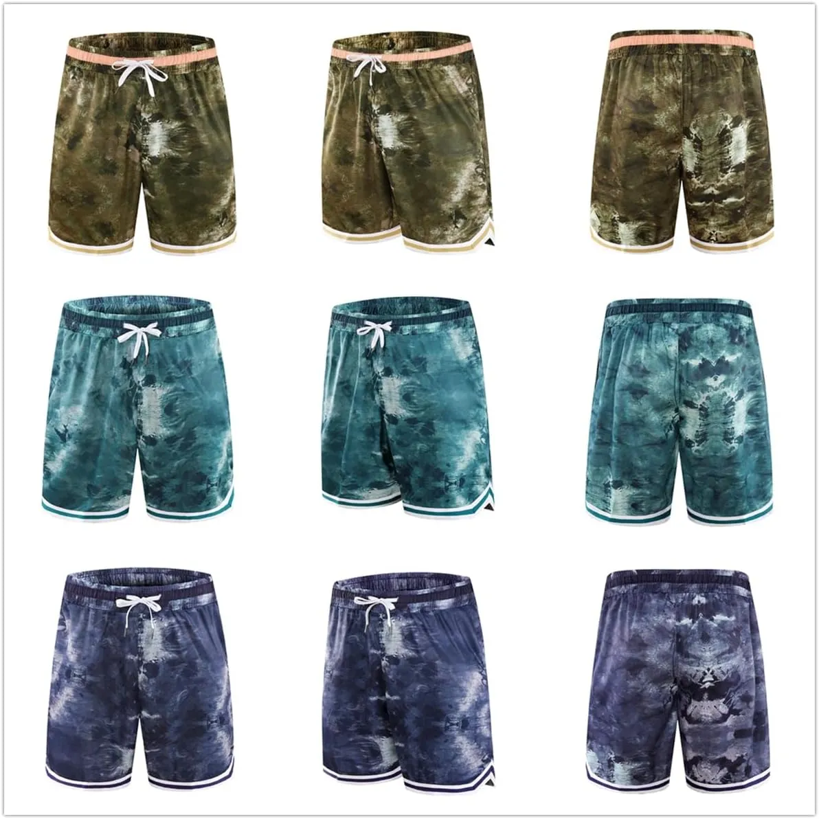 OPALOS 3 Pack Basketball Shorts for Men with Zipper Pockets,Active Athletic Shorts