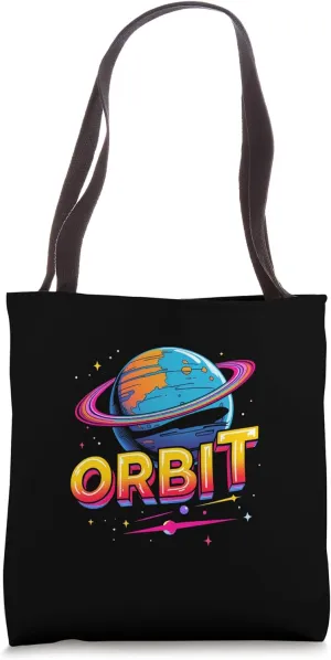 ORBIT Vibrant retro space design Tote Bag
