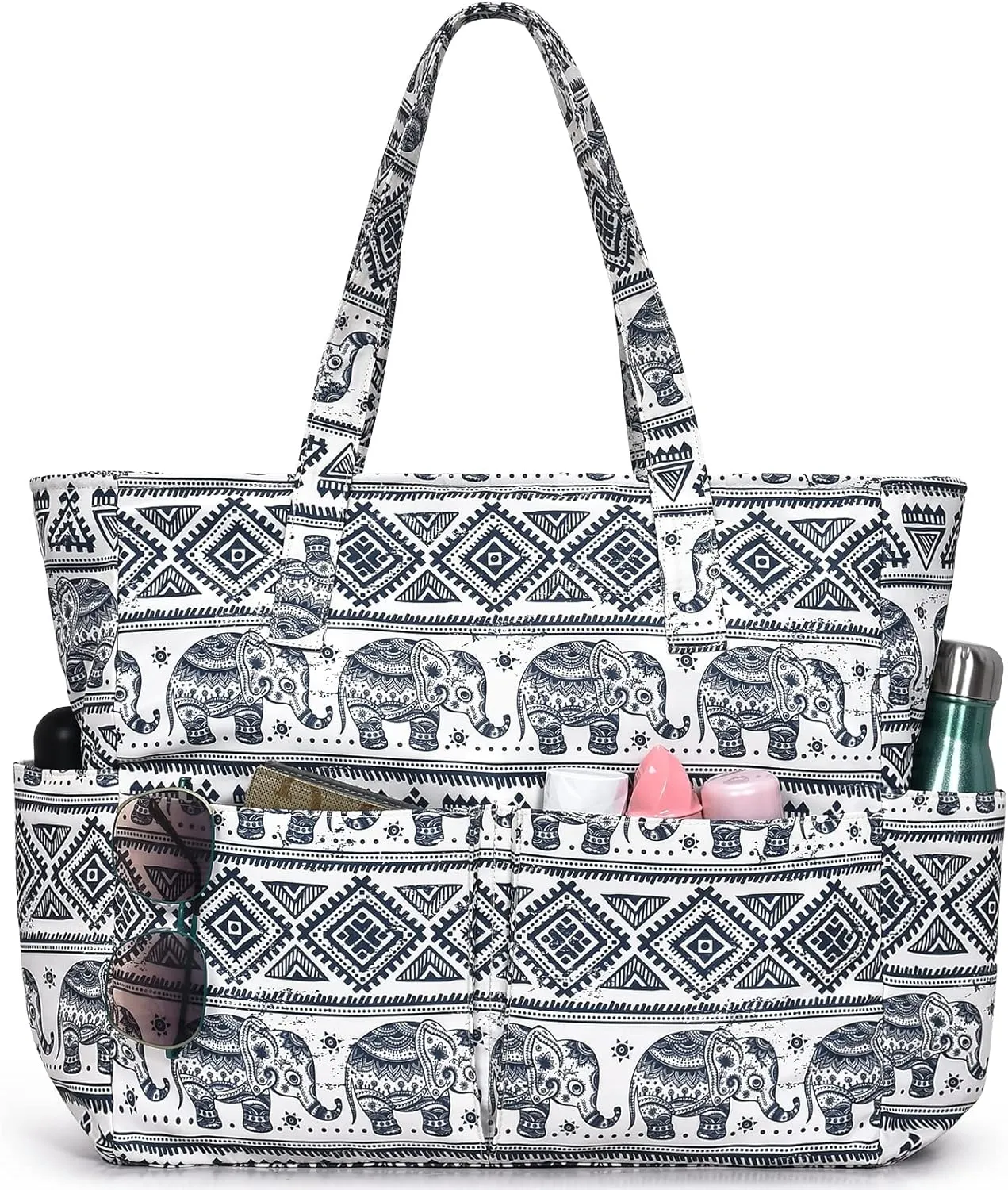 oscaurt Beach Bags for Women Large Waterproof Sandproof Beach Tote Swim Pool Bag with Zipper for Travel Vacation Essentials