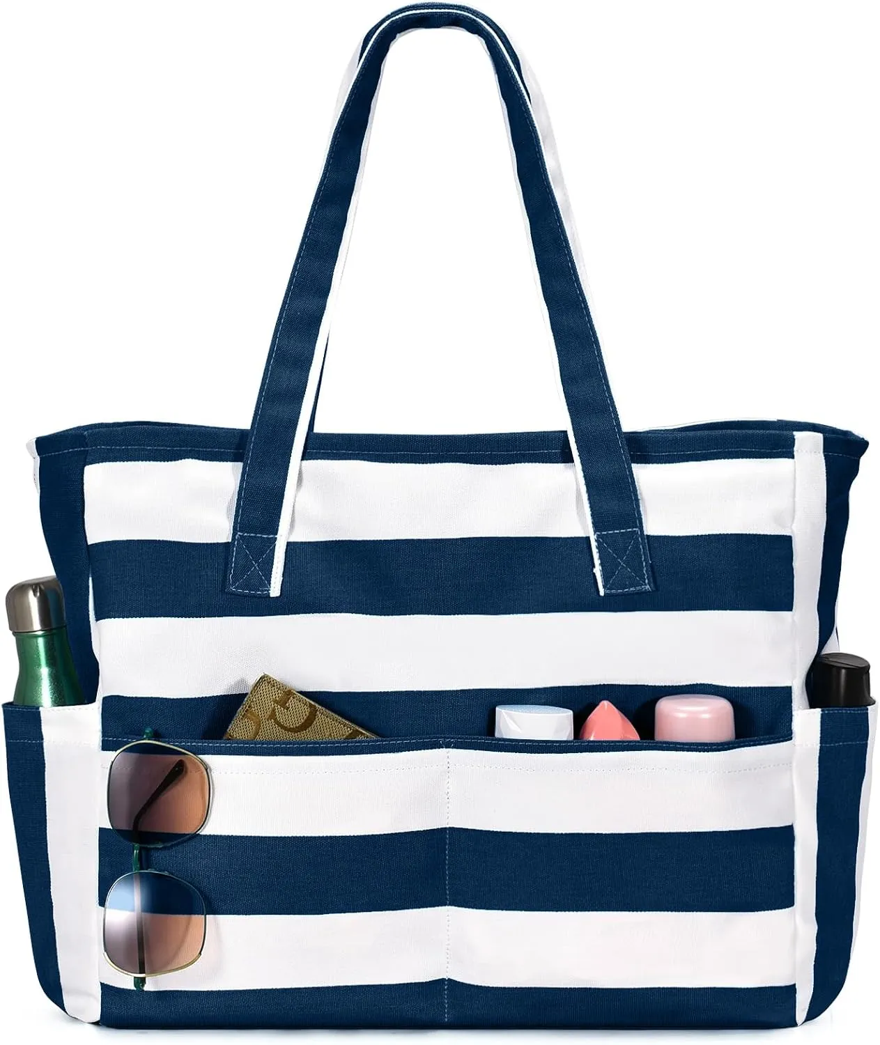 oscaurt Beach Bags for Women Large Waterproof Sandproof Beach Tote Swim Pool Bag with Zipper for Travel Vacation Essentials