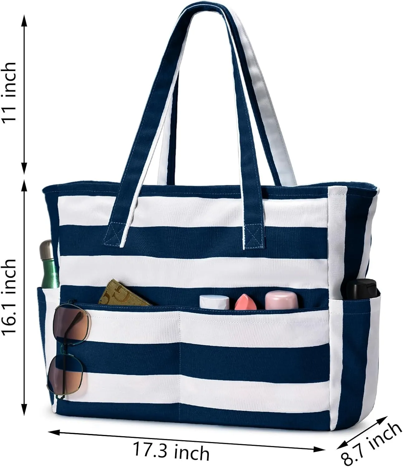 oscaurt Beach Bags for Women Large Waterproof Sandproof Beach Tote Swim Pool Bag with Zipper for Travel Vacation Essentials