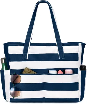 oscaurt Beach Bags for Women Large Waterproof Sandproof Beach Tote Swim Pool Bag with Zipper for Travel Vacation Essentials