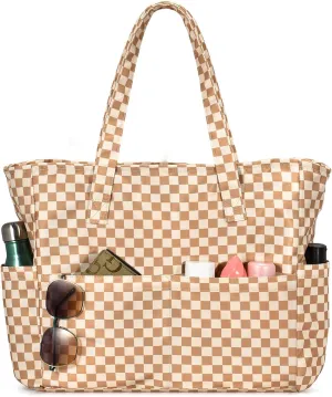 oscaurt Beach Bags for Women Large Waterproof Sandproof Beach Tote Swim Pool Bag with Zipper for Travel Vacation Essentials
