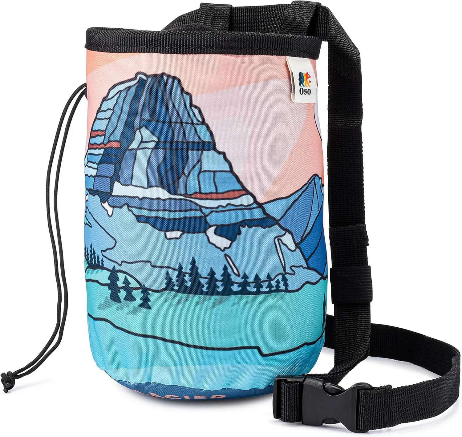 OSO Supply - Climbing Chalk Bag for Adults and Kids, Drawstring Closure, Adjustable Waist Belt, Indoor/Outdoor Training, Rock Climbing, Bouldering, Weightlifting