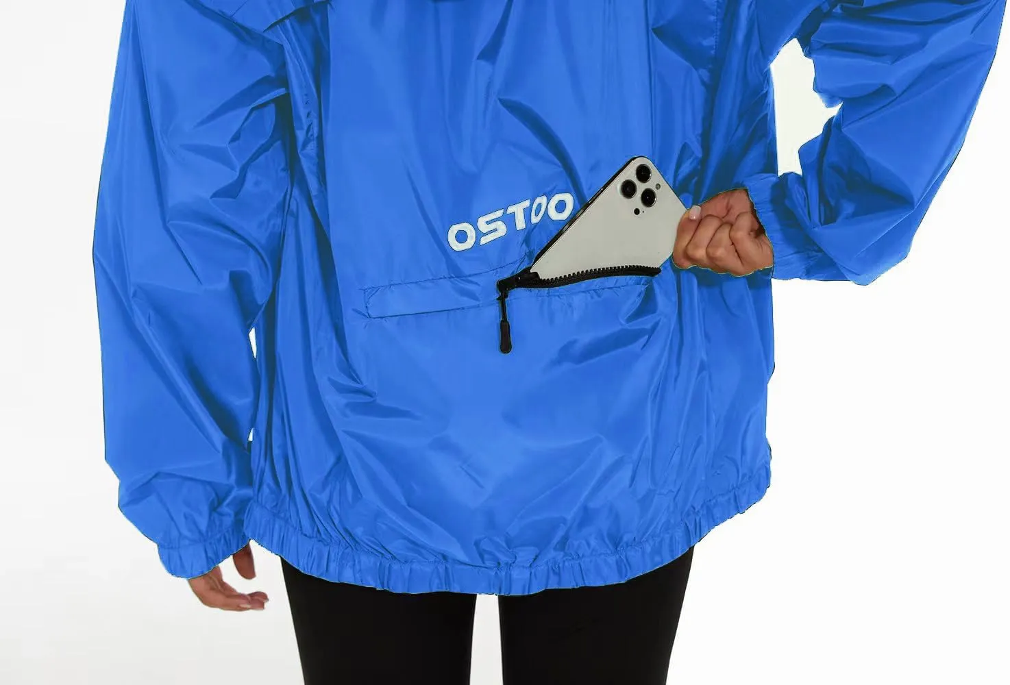 OSTOO Women's Running Cycling Lightweight Rain Jacket Waterproof with Hood Hiking Wind Breakers Pullover