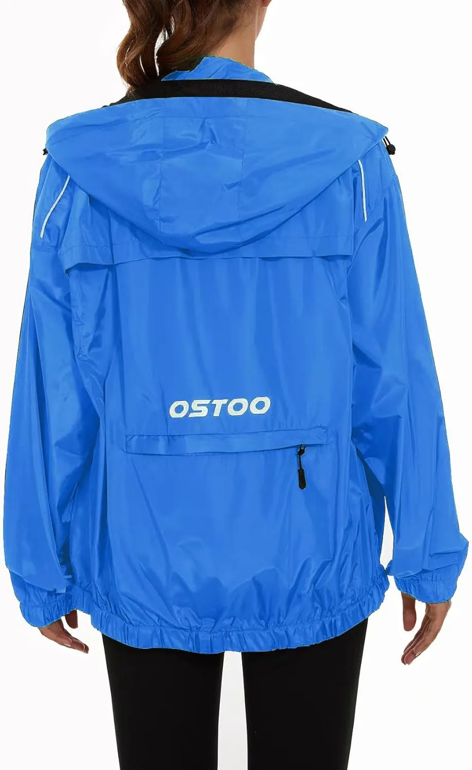 OSTOO Women's Running Cycling Lightweight Rain Jacket Waterproof with Hood Hiking Wind Breakers Pullover