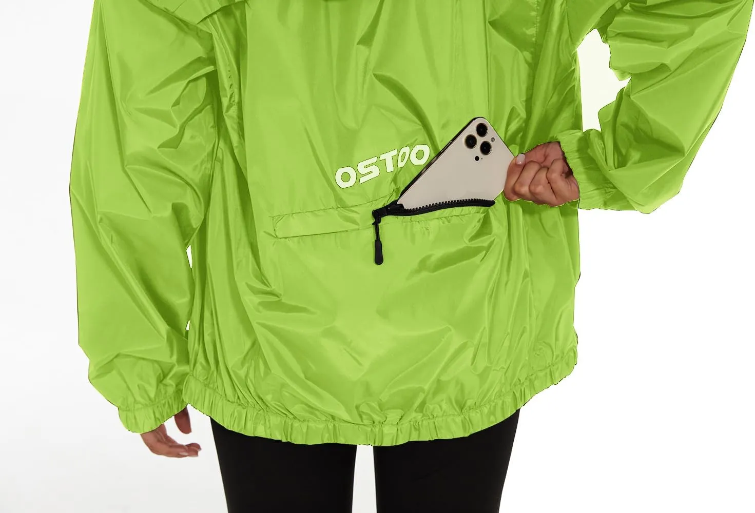 OSTOO Women's Running Cycling Lightweight Rain Jacket Waterproof with Hood Hiking Wind Breakers Pullover