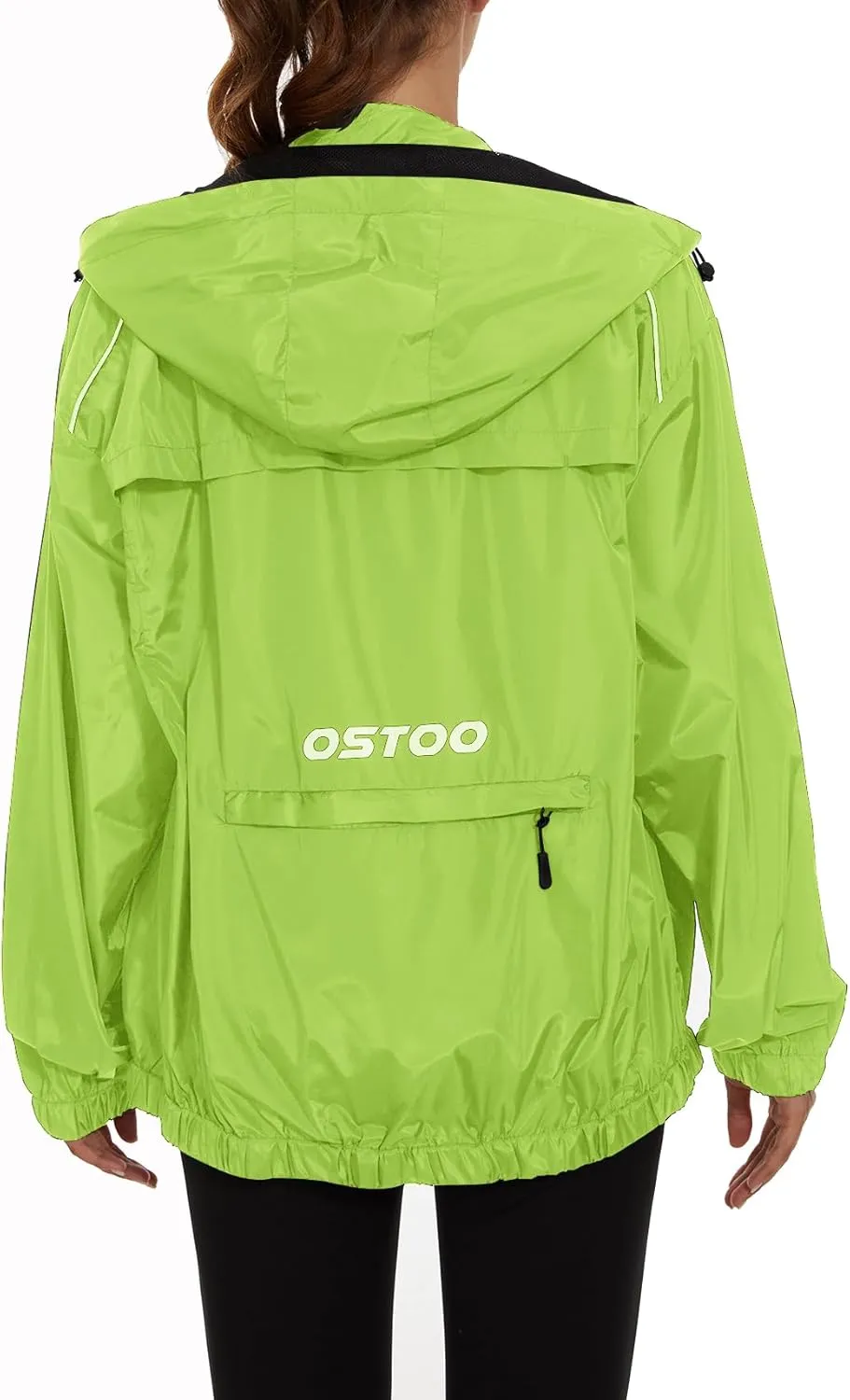 OSTOO Women's Running Cycling Lightweight Rain Jacket Waterproof with Hood Hiking Wind Breakers Pullover