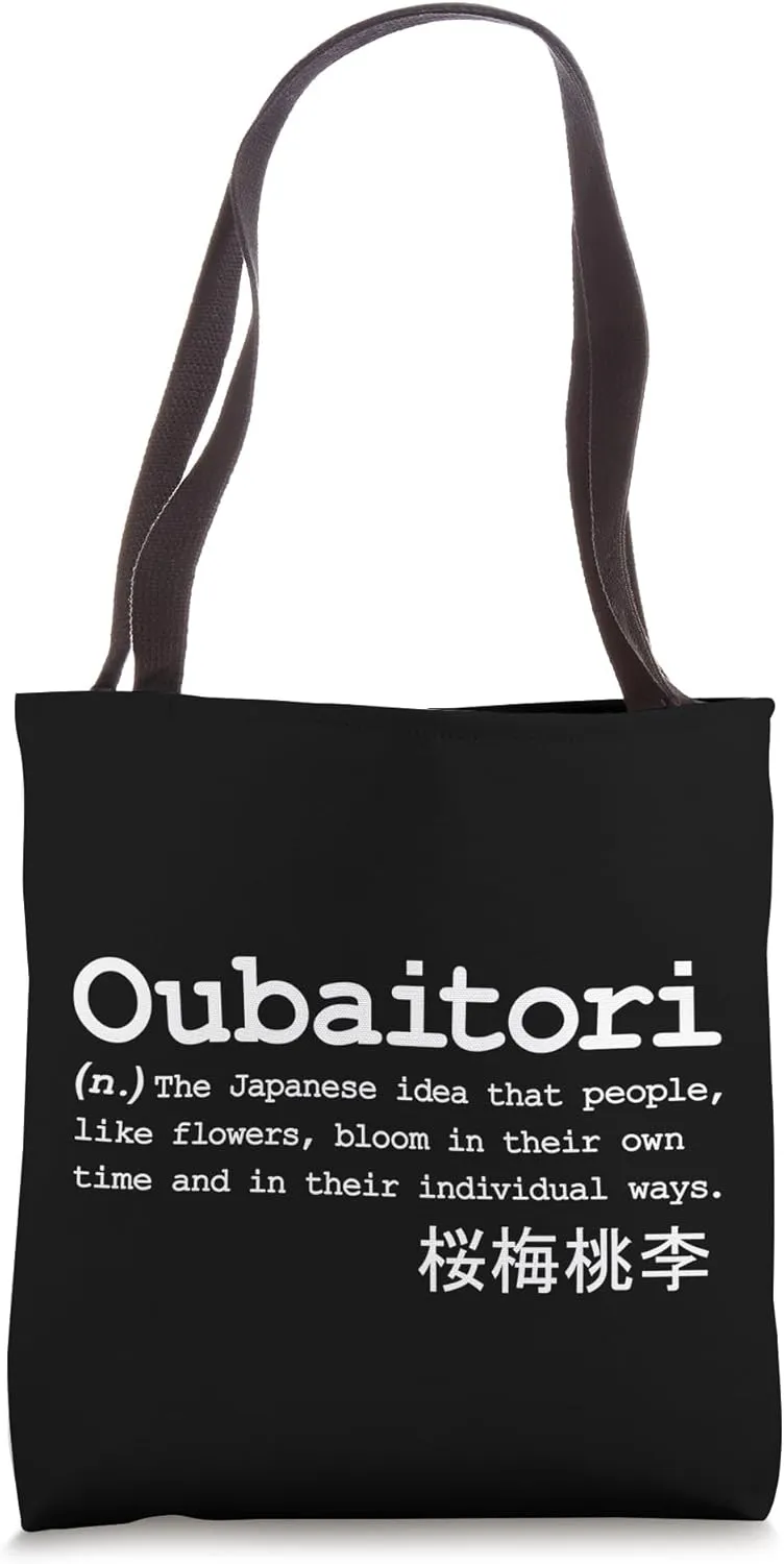 Oubaitori Japanese Unique Poetic Word Flower Definition Fan Tote Bag