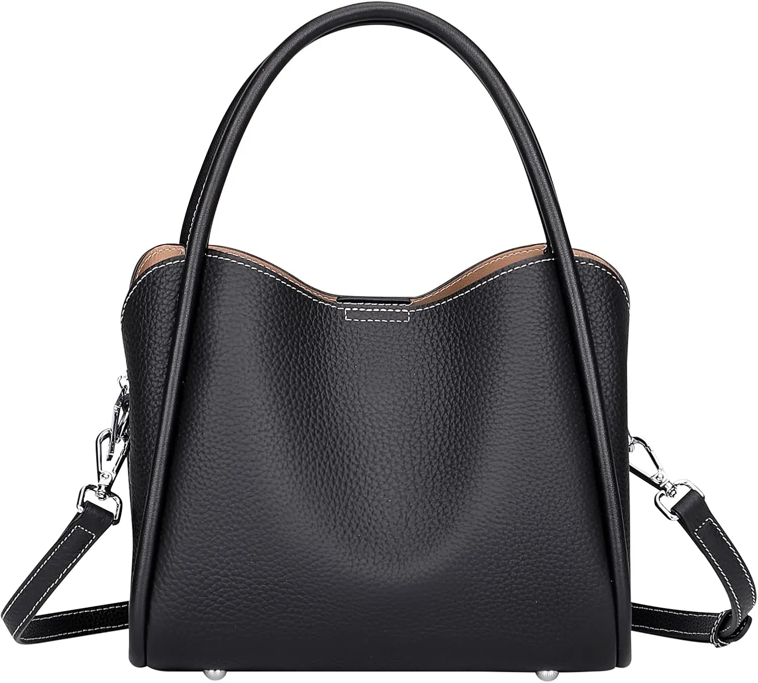 Over Earth Genuine Leather Satchel Handbags for Women Small Top Handle Crossbody Bag with Two Straps