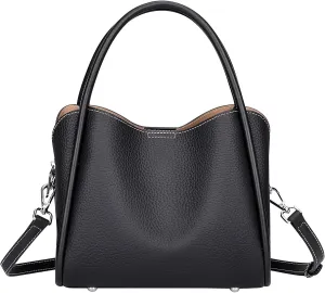 Over Earth Genuine Leather Satchel Handbags for Women Small Top Handle Crossbody Bag with Two Straps