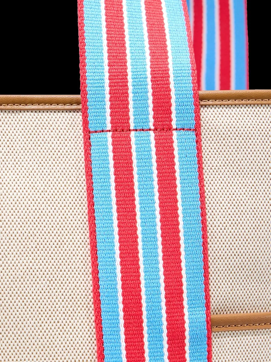 Paravel Cabana Tote Bag | Made with Recycled Canvas Material & Vegan Leather | Premium Tote Bag