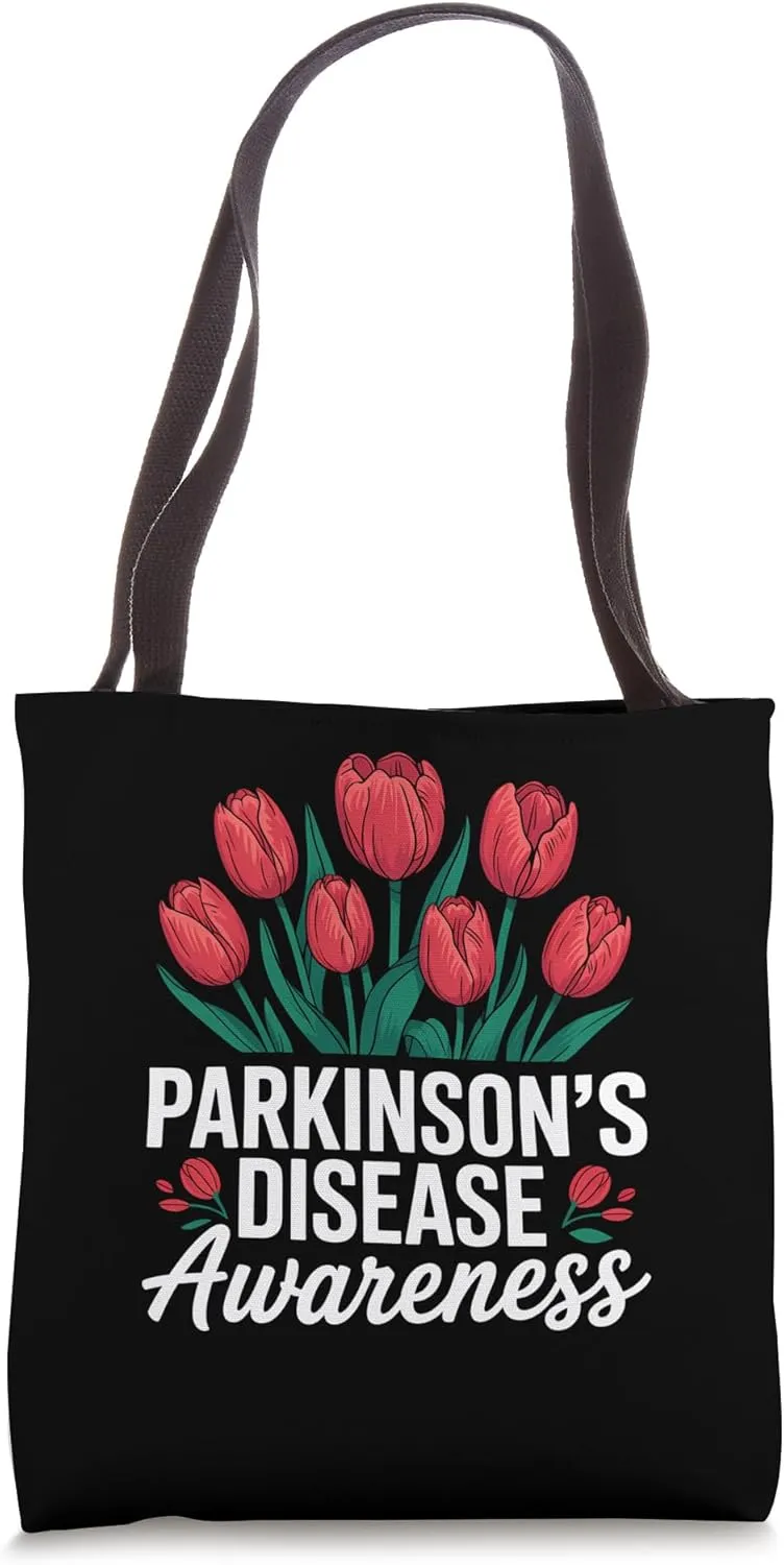 Parkinson’s Disease Awareness Tulip Design Tote Bag