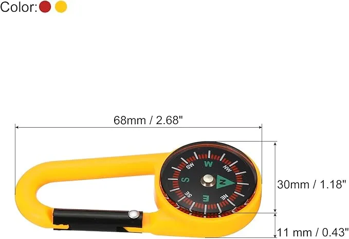 PATIKIL Compass, Buckle Compass Keychain Waterproof Survival Pocket Compass for Hiking