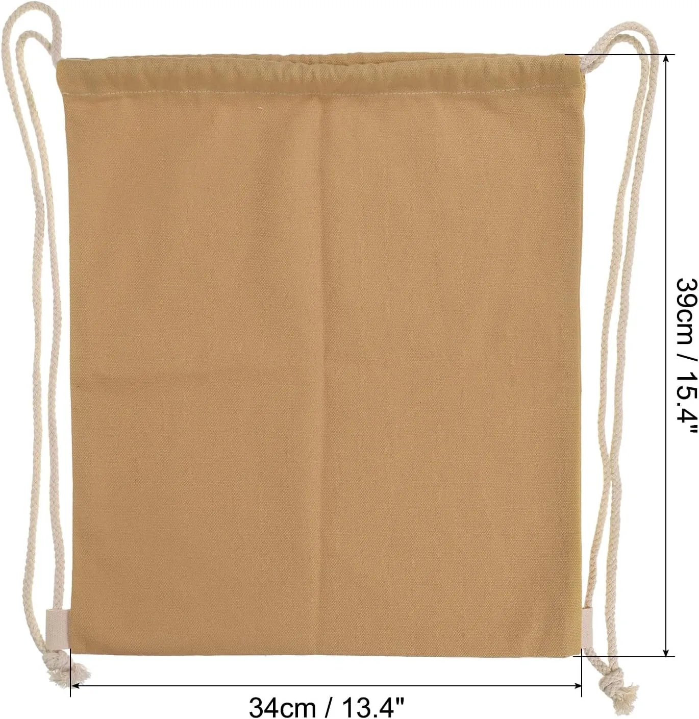 PATIKIL Cotton Drawstring Bags, Cotton Drawstring Backpack Foldable Sports Gym Bags for Women Men Gym Sports Trip, Khaki