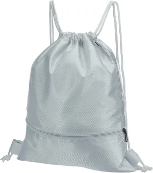 PATIKIL Drawstring Backpack Bag, Drawstring Gym Bags String Backpack with Zip Pocket for Women Men, Grey