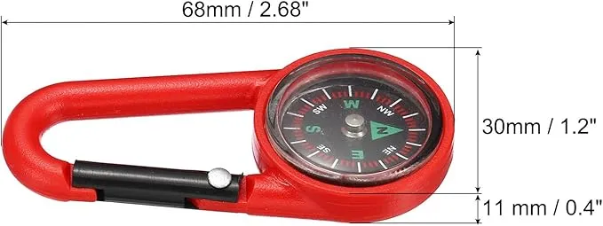 PATIKIL Keychain Compass, Pocket Camping Compass with Buckle for Outdoor Hiking Hunting Travelling
